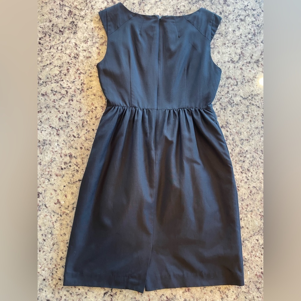 Women’s J.Crew, black silk and cotton blend dress size 4 - Picture 2 of 7